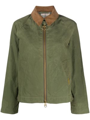 Barbour corduroy collar zip-up jacket - Green