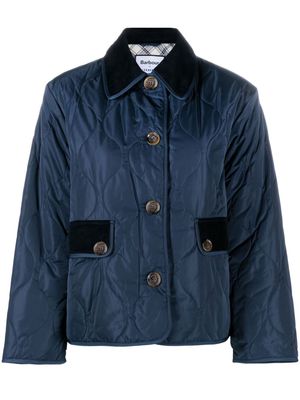 Barbour corduroy-trim padded jacket - Blue