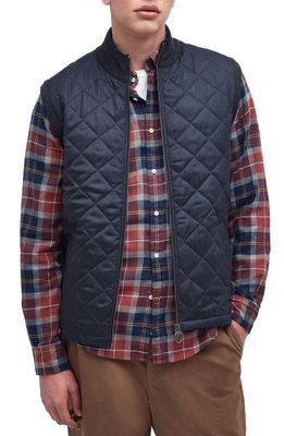 Barbour Cresswell Mixed Media Vest in Charcoal