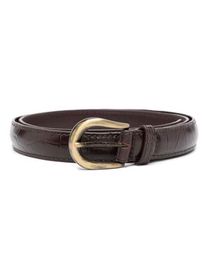 Barbour crocodile-embossed effect leather belt - Brown
