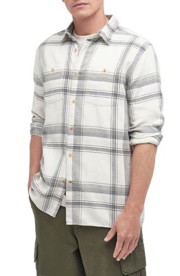 Barbour Dartmouth Plaid Flannel Button-Up Shirt in Ecru
