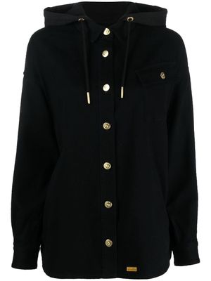 Barbour drawstring-hooded button-down jacket - Black