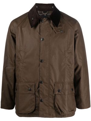 Barbour embroidered-logo cotton windbreaker - Brown
