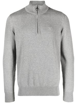 Barbour embroidered-logo high-neck jumper - Grey
