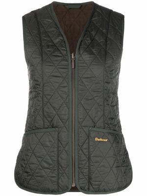 Barbour embroidered-logo zip-up gilet - Green