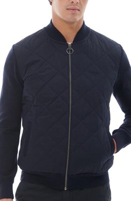 Barbour Essential Box Quilted Wool Blend Jacket in Navy