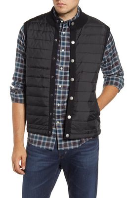 Barbour Essential Gilet Tailored Fit Mixed Media Vest in Black