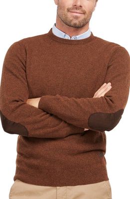 Barbour Essential Patch Wool Crewneck Sweater in Bracken