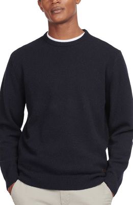 Barbour Essential Patch Wool Crewneck Sweater in Navy