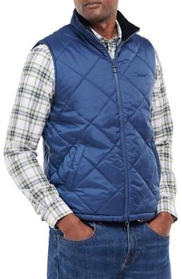 Barbour Finnar Quilted Nylon Vest in Mid Blue