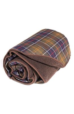 Barbour Fleece Dog Blanket in Classic Tartan/Brown