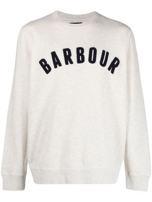 Barbour flocked-logo long-sleeve T-shirt - Neutrals