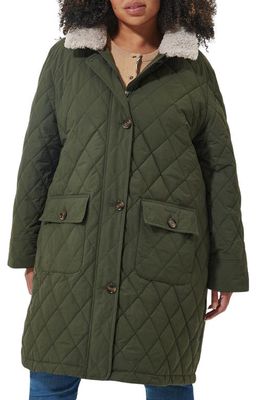 Barbour Fox Quilted Coat in Olive
