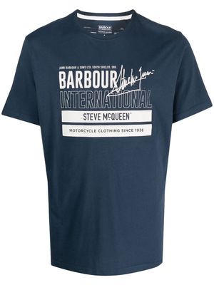 Barbour graphic-print short-sleeved cotton T-shirt - Blue