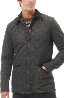 Barbour Heritage Liddesdale Check Quilted Jacket in Olive