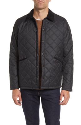 Barbour Heron Check Quilted Jacket in Charcoal