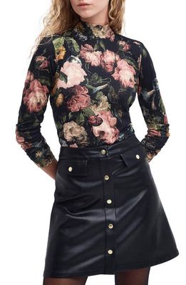 Barbour Hindry Floral Mock Neck Top in Midnight Garden