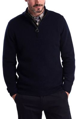 Barbour Holden Wool Half-Zip Pullover in Navy