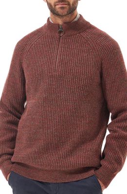 Barbour Horseford Half Zip Wool Pullover in Cinnamon