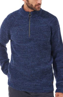 Barbour Horseford Wool Half-Zip Sweater in Navy