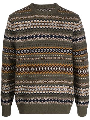 Barbour intarsia crew-neck wool jumper - Green