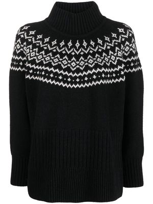 Barbour intarsia-knit roll-neck jumper - Black