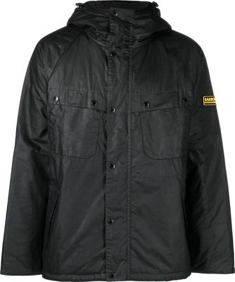 Barbour International Gauge hooded wax jacket - Black