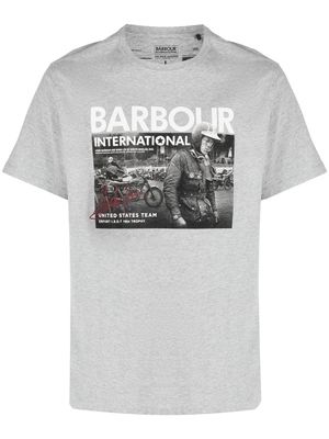 Barbour International graphic-print cotton T-shirt - GY52 GREY MARL