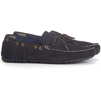 Barbour Jenson Driving Shoe in Navy Suede