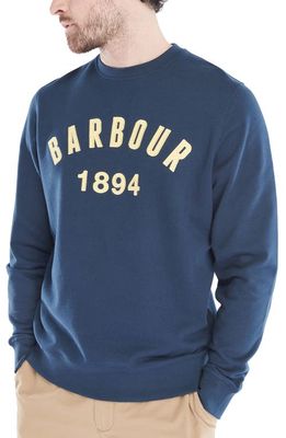 Barbour John Cotton Crewneck Sweatshirt in Navy