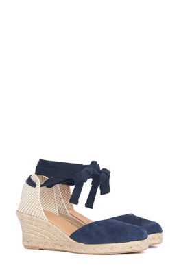 Barbour Juana Ankle Wrap Espadrille Wedge d'Orsay Pump in Dk Navy