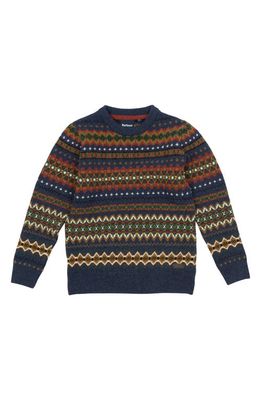 Barbour Kids' Case Fair Isle Wool Sweater in Navy Marl