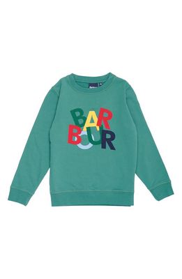 Barbour Kids' Cotton Graphic Logo Sweatshirt in Vine Green