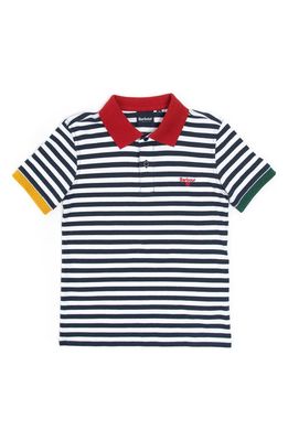 Barbour Kids' Earle Stripe Cotton Polo in Navy