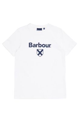 Barbour Kids' Essential Shield Cotton Graphic T-Shirt in White