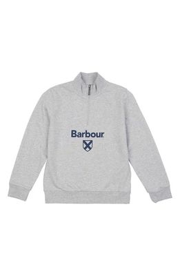 Barbour Kids' Floyd Logo Half Zip Pullover in Grey Marl