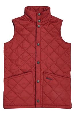 Barbour Kids' Liddesdale Quilted Vest in Dark Red