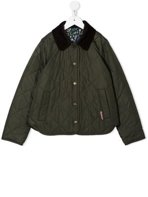 Barbour Kids logo-patch quilted jacket - Green