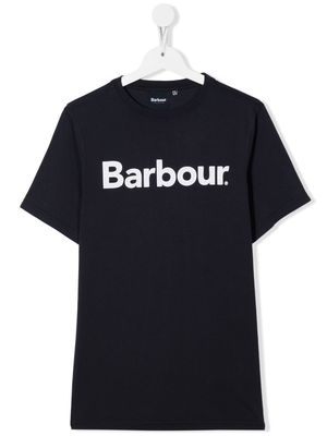Barbour Kids logo-print cotton T-shirt - Blue