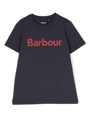 Barbour Kids logo-print detail T-shirt - Blue