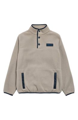 Barbour Kids' Snap Placket Fleece Pullover in Washed Stone