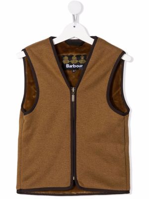 Barbour Kids zip-up fitted gilet - Brown
