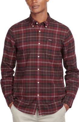 Barbour Kyeloch Tailored Fit Plaid Cotton Button-Down Shirt in Winter Red Tartan