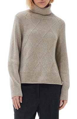 Barbour Laverne Cotton Blend Turtleneck Sweater in Light Fawn