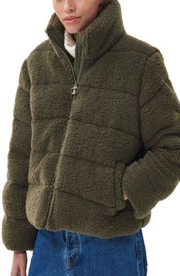 Barbour Lichen High Pile Fleece Jacket in Deep Olive