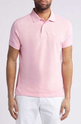 Barbour Lightweight Sports Piqué Polo in Faded Pink