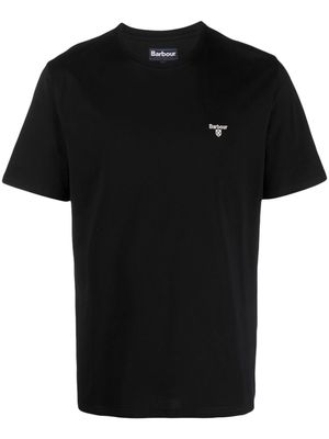 Barbour logo-embroidered cotton T-shirt - Black
