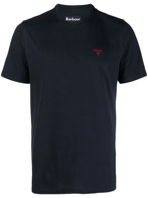 Barbour logo-embroidered cotton T-shirt - Blue