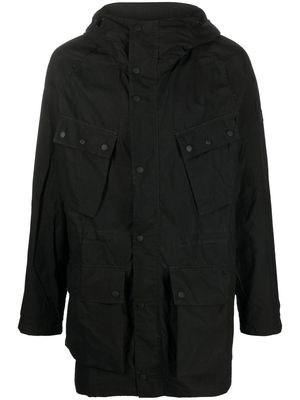 Barbour logo-patch stand-up collar parka - Black