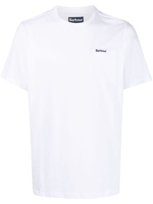 Barbour logo-print chest-pocket T-shirt - White